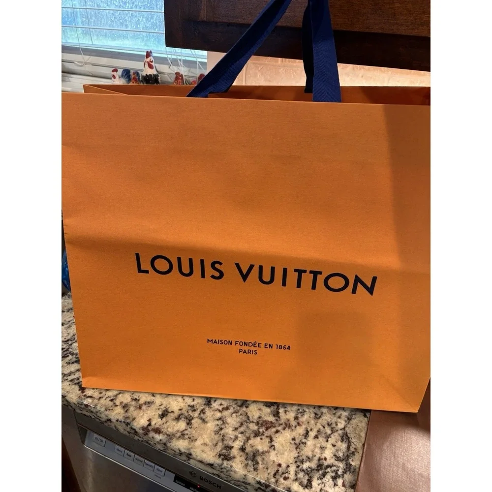 Authentic Louis Vuitton Empty XL Gift Box Set - Flip Top Box, Ribbon, 2 Bags NEW